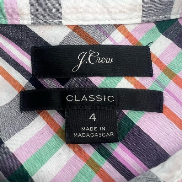 J. Crew Pink Classic-fit Boy Shirt In J. Crew Signature Plaid Size 4 Women’s - Picture 2 of 6